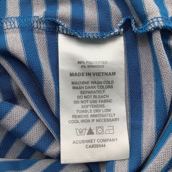 FootJoy FJ Mens Short Sleeve Golf Polo Blue Striped Size Medium - Picture 6 of 6